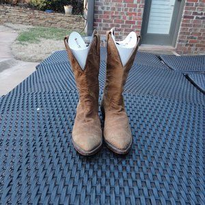 ALBERTA Women's Brown Distressed Suede Pointed Toe Western Boots Size 9.5AA